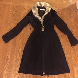 Warm winter coat with fur lining